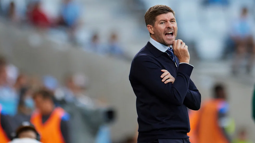 Rangers tränare Steven Gerrard missar Europa League-kvalmatch på grund av corona. Arkivbild.