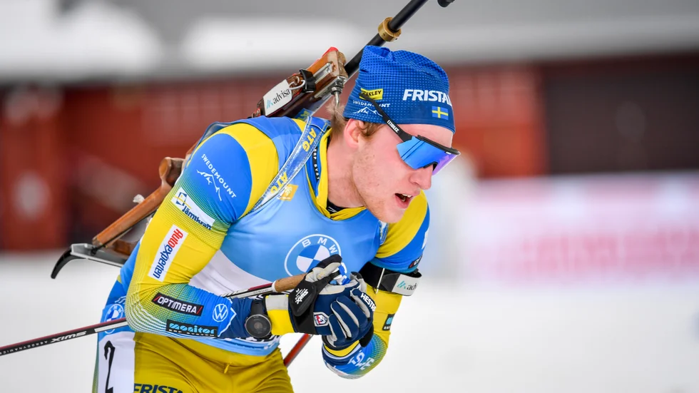 Sebastian Samuelsson under lördagens jaktstart.