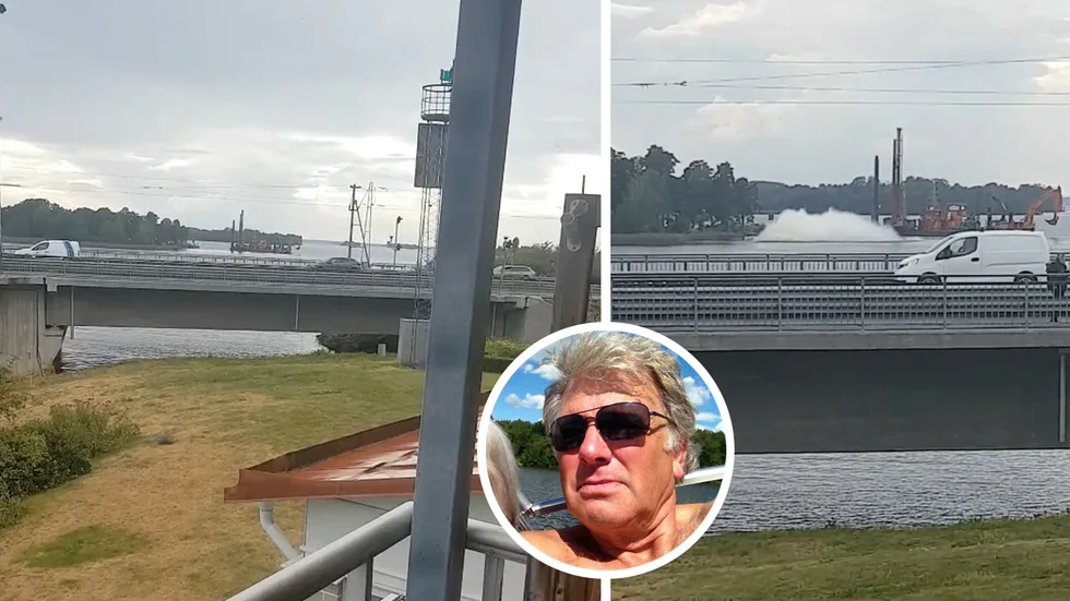 Rolf Svanström, 71, har perfekt utsikt över projekt Mälarfarlederna från sin balkong.