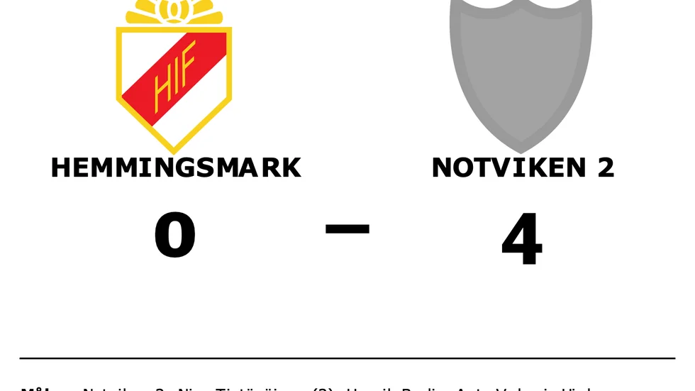 Hemmingsmark förlorade mot Notvikens IK 2