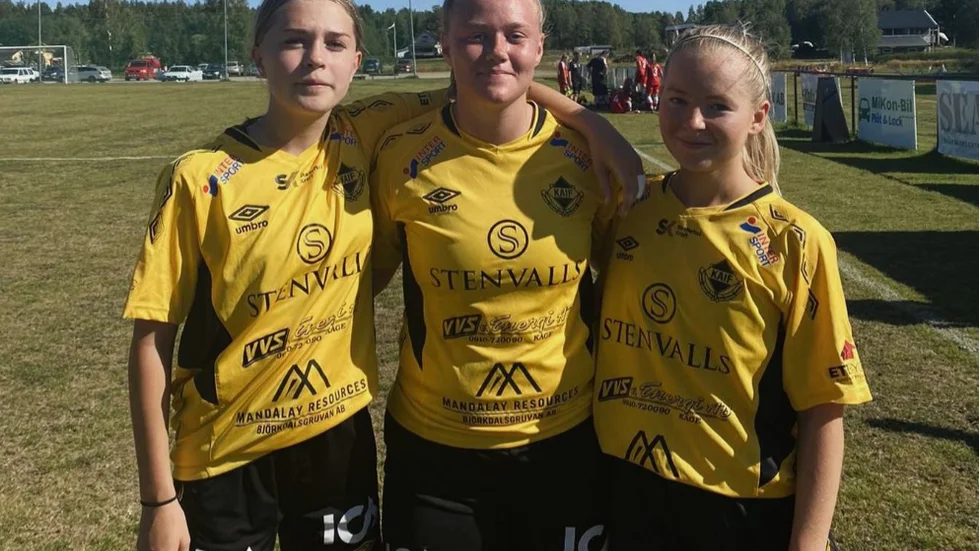 Kågedalens målskyttar, Klara Lindbäck, Alwa Huss och Frida Marcusson.