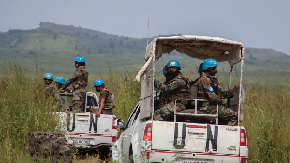Soldater i FN:s fredsbevarande styrka i östra Kongo-Kinshasa. Arkivbild