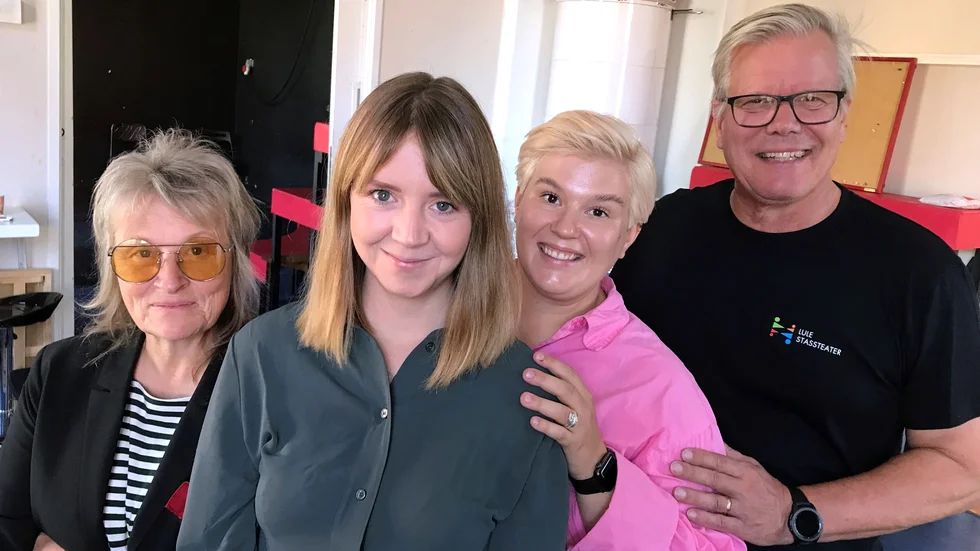 Norrbottensteatern erbjuder lokaler till Lule Stassteater och dess barngrupper. Gunilla Röör, Elin Kristiansen, Maja Alasalmi och Mats Pontén. 