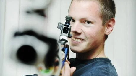 Jimmy Karlsson är klar för final i Skyttiaden.Arkivfoto: Ellen Nielsen-Kindstrand