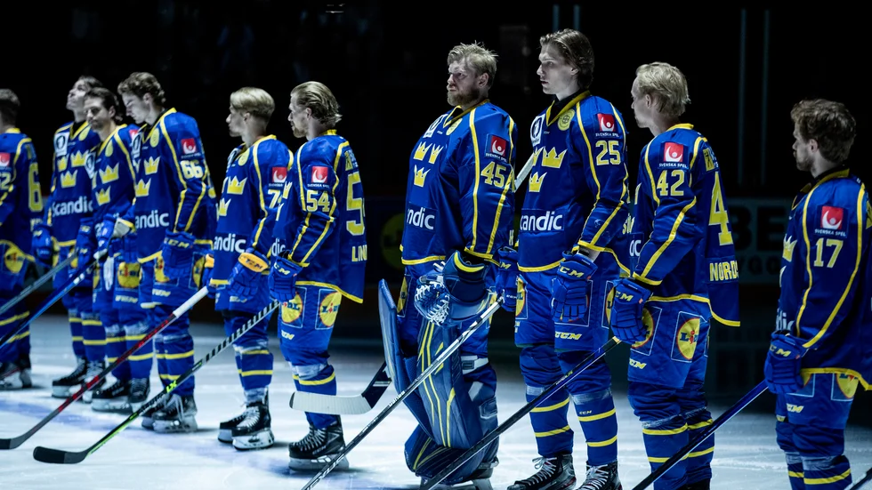Tre Kronors spelare uppradade inför en landskamp mot Finland förra säsongen. Arkivbild.