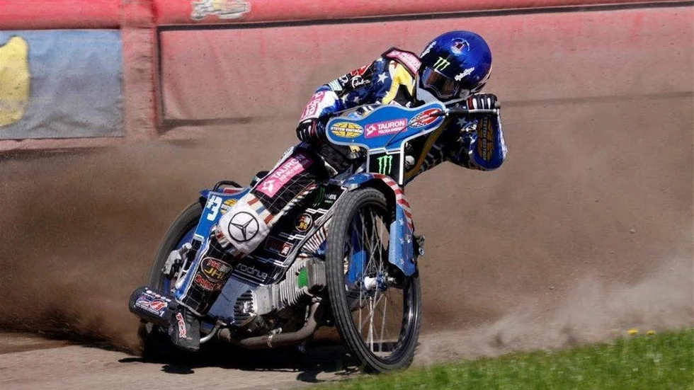Greg Hancock tränade på Motala arena under torsdagen.