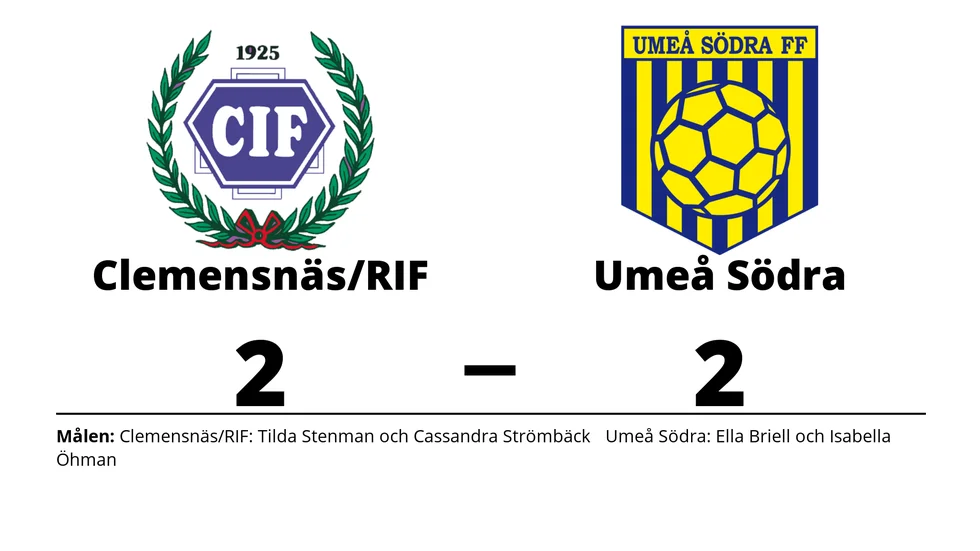Clemensnäs IF/ RIF spelade lika mot Umeå Södra DFF