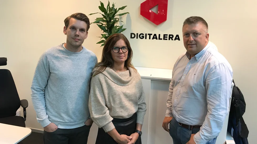 Nicklas Ridewing, Linda Carling och Per Lind Forsberg på Digitalera.