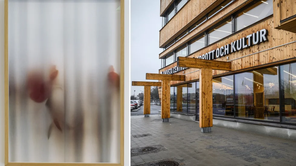 Flera av Region Uppsalas inköpta konstverk visas i utställningen "Utsnitt" på Centrum för idrott och kultur i Knivsta, däribland Kristina Eldons "Biografiska landskap".