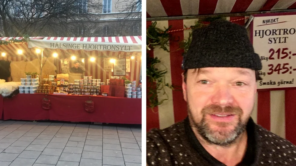 "Jag har åkt runt till torg i hela Sverige och annonserat i tidningar. Det har funkat okej, men inte alls som normalår." säger Fredrik Larssen. 