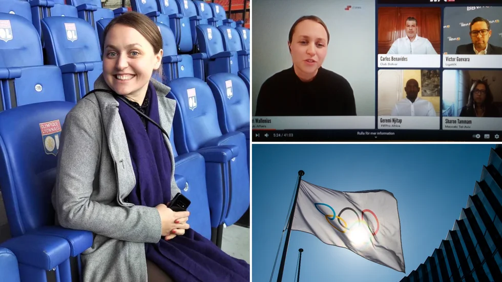 Siri Wallenius har rest kors och tvärt i Europa och världen under de år hon arbetat inom den internationella fotbollsindustrin, bilden från Park Olympic Lyonnaise i Lyon.