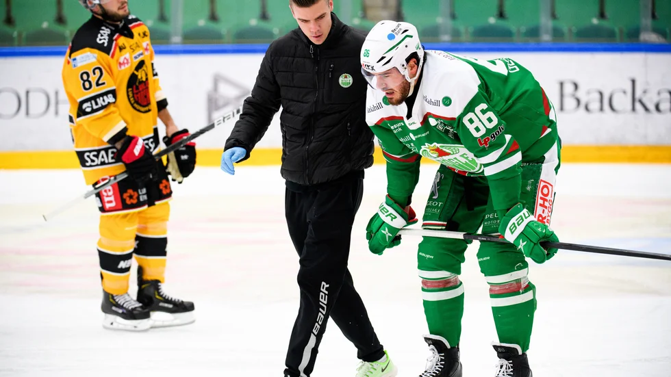 Luleå Hockys Chris DeSousa fick matchstraff för en tackling på kompisen Eric Gelinas.