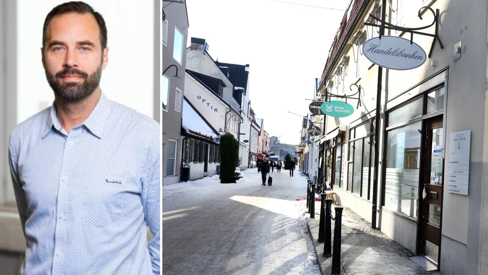 När Handelsbanken bommar igen vartannat kontor i landet hör det på Adelsgatan till de som stänger. Carl Oscar Sjöström går från kontorschef på Öster till ny länschef för Handelsbanken på Gotland.