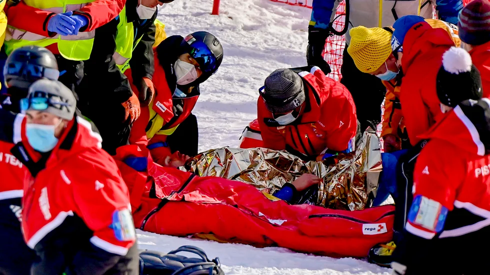 Tommy Ford fördes till sjukhus efter olyckan i Adelboden.
