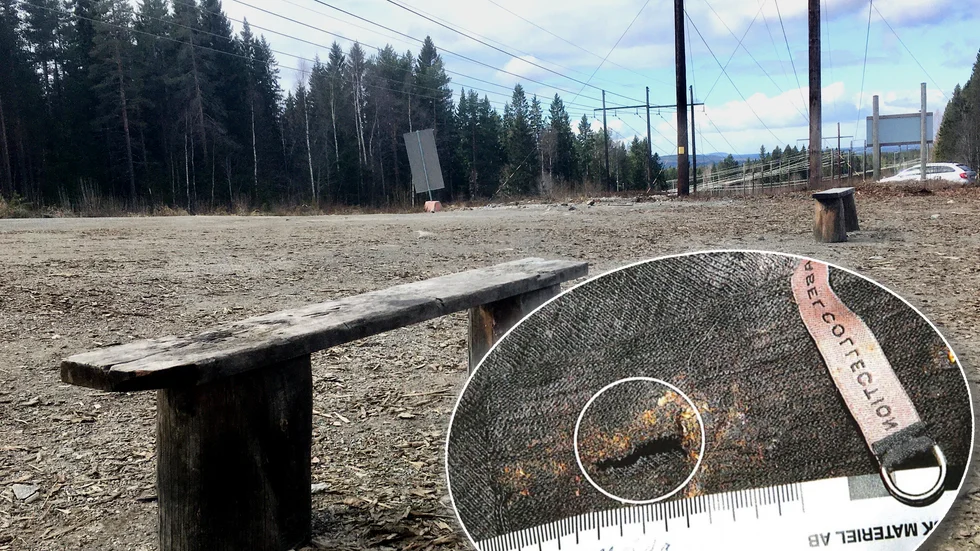 Dramat inträffade på Vitberget sent på kvällen den 16. Skadorna på offrets kläder visade det omfattande knivvåld som denne utsattes för (lilla bilden). 