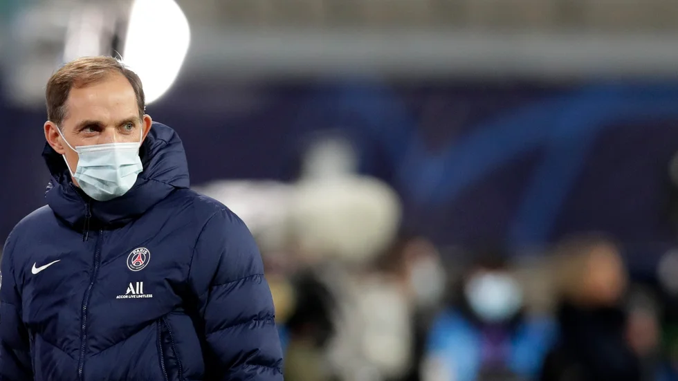 Thomas Tuchel måste lämna Paris SG. Arkivbild.