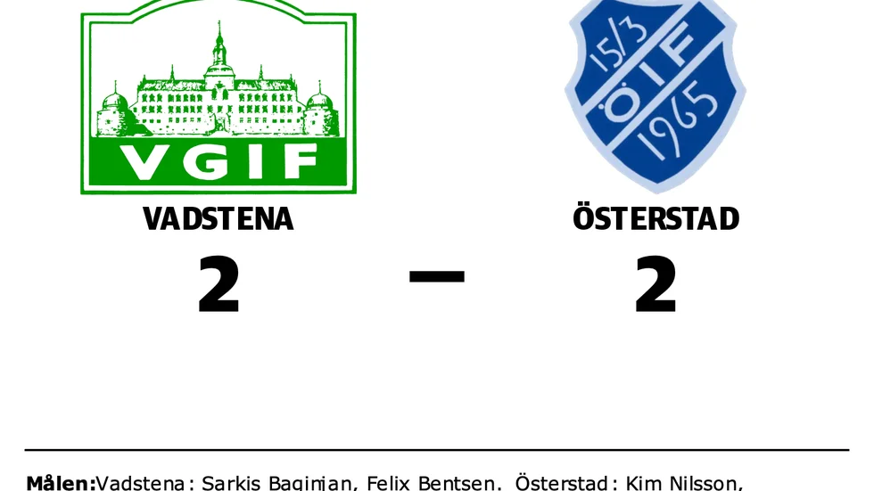 Vadstena GIF spelade lika mot Österstads IF