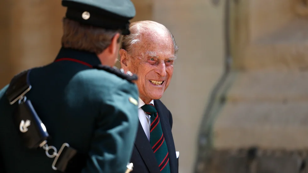 Prins Philip på slottet Windsor i somras. Arkivbild.