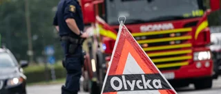 Motorcyklist i olycka – förd till sjukhus