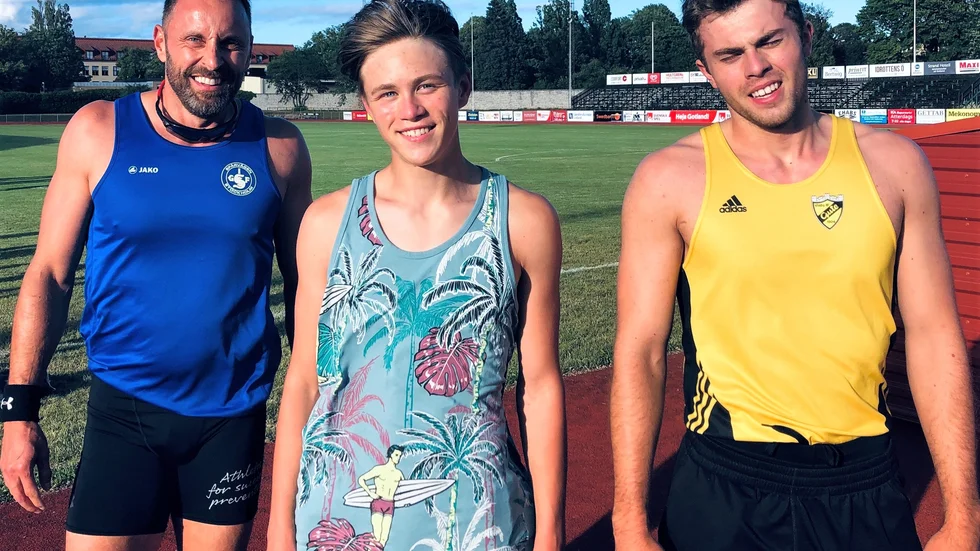 Mattias Sunneborn, Albin Edgert och Gabriel Vikic sprang 400 meter under måndagen.