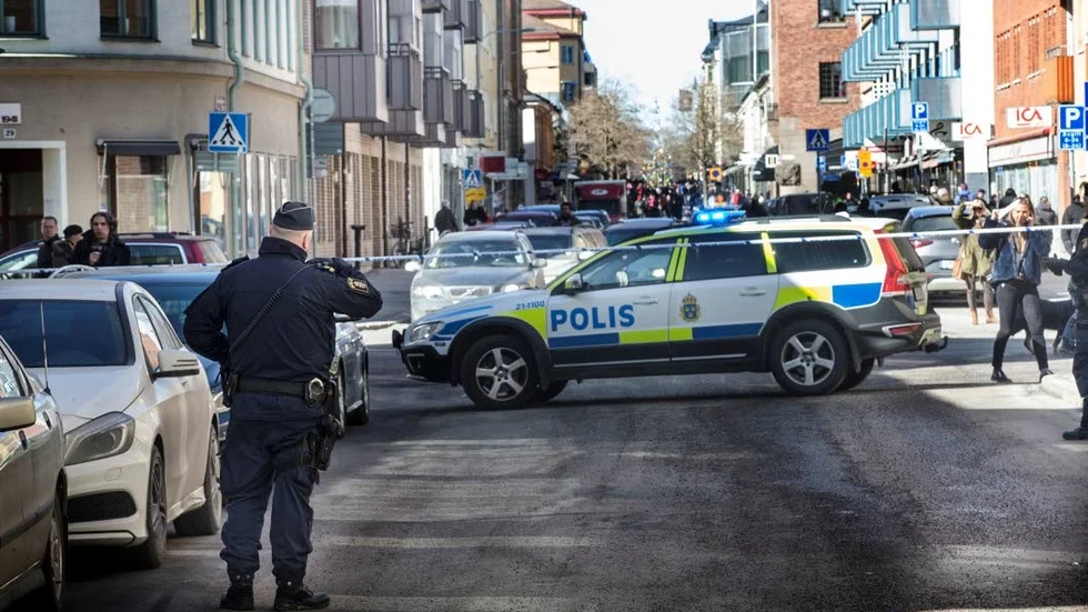 Rån i centrala Uppsala i tisdags.