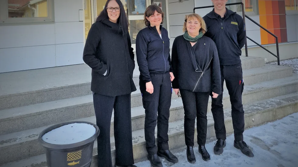 Lina Edlund, sektorchef, Elisabeth Samuelsson brandchef, Carina Kumlin, sektor verksamhetsstöd och Johan Svebrant, brandingenjör var på plats när avtalet slöts mellan kommunen och brandförsvaret.
