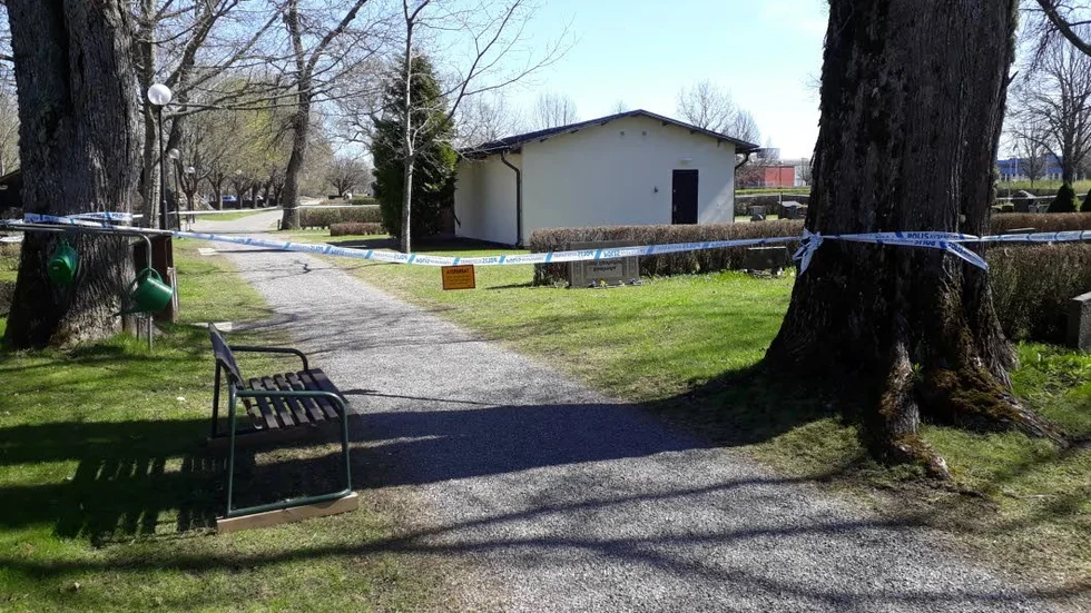 Platsen var under lördagen avspärrad.