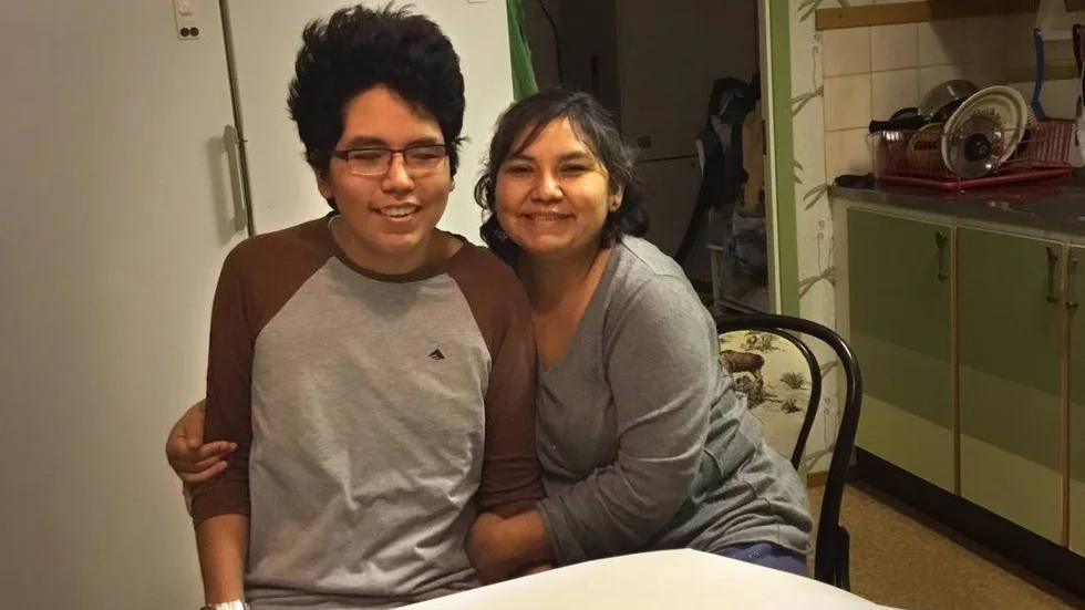 Leonard Salcedo Villavicencio och hans mamma Marleni Villavicencio.