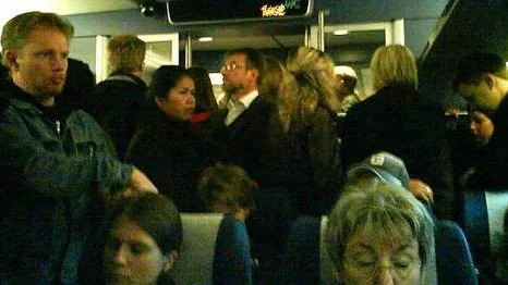 Så här såg det ut på ett Upptåg som gick söderut med ankomsttid till Uppsala 7.43.