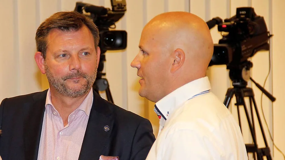 Ingvar Smedlund (M), kommunstyrelsens ordförande, och kommundirektör Peter Lund.
