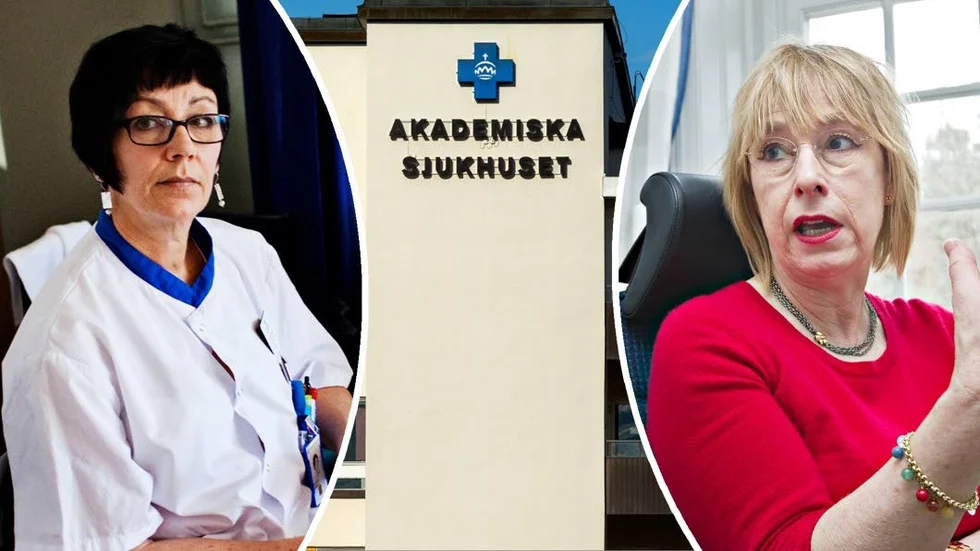 Kristina Lundmark (till vänster) och Anna Rask-Andersen (till höger) är kritiska till personalpolitiken på Akademiska sjukhuset.