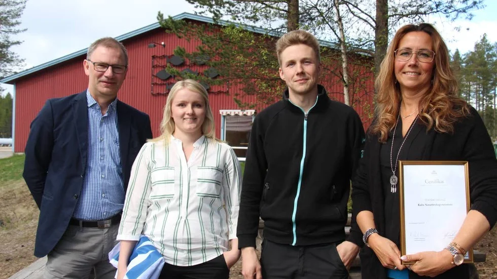 Sven Nordlund (Mp, ordförande utbildningsnämnden), Julia Björnfot, Karl-Oskar Isaksson och Charlotte Sundqvist.