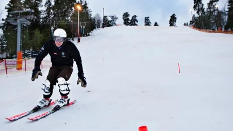 Henrik Eckersten var nästan ensam i Sunnerstabacken på tisdagen.