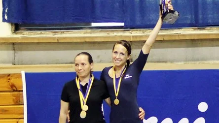 Elin Härkönen, från Uppsala, vann SM-guld i voltige i Sala.
