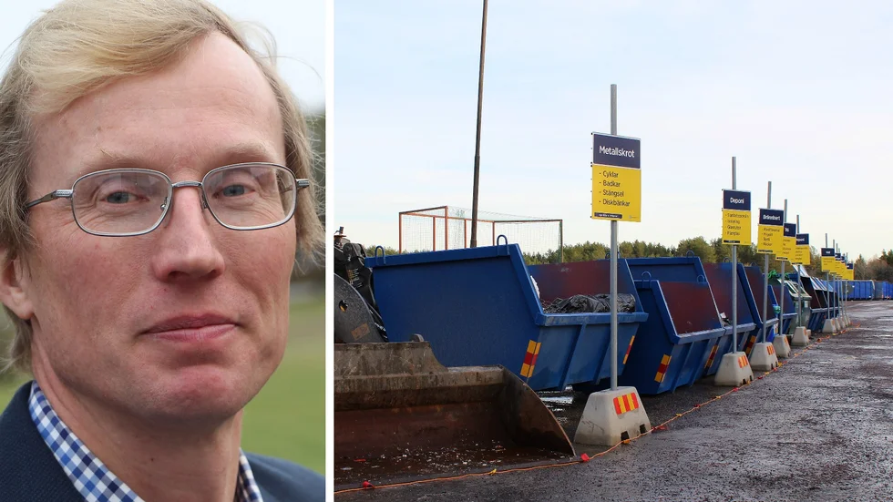 Ulric Nilsson (C), kommunalråd, känner ingen oror för att Söderköpingsborna ska stå utan återvinningscentral när den gamla ska sluttäckas samtidigt som en ny återvinning byggas intill.
