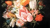 Okänd nederländsk mästare skriver verkets ägare Bohusläns museum, för säkerhets skull. Titeln är Blomsterstilleben och nu visas den på utställningen Nu blommar det på Konstmuseet i Norrköping.