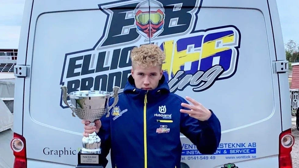 SMK Motalas Elliot Brodell kom nia i MX Outlet cup-avslutningen i Linköping och trea i cupserien totalt.