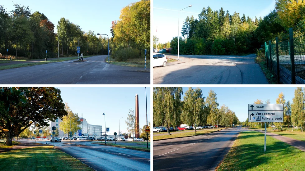 Vickerkullavägen/Kylvägen, Granhultsgatan, Lasarettsgatan och Agneshögsgatan.