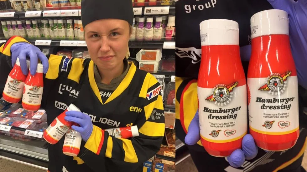 Gratis. Ica Supermarket utlovade även handsprit och plasthandskar för de "modiga" som skulle handskas med dressingen.