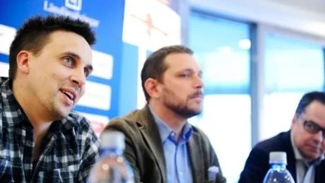 PÅ JAKT. Håkan Larsson (till vänster) och Fredrik Joulamo är LF Baskets nya coachduo. Nu har de varit på sin första scoutingresa tillsammans. Målet är att hitta en forward till lagbygget 2013/2014.