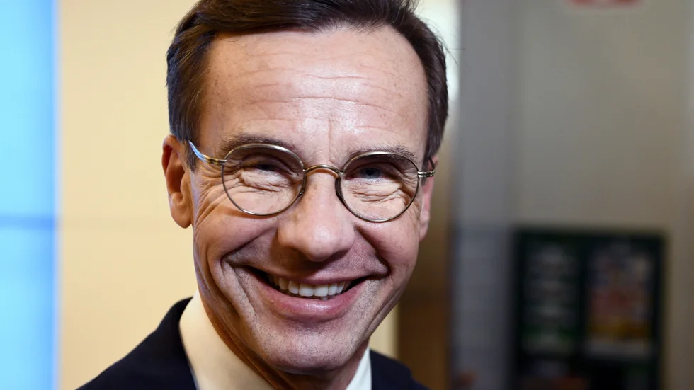 Moderaternas partiledare Ulf Kristersson (M) efter pressträffen där han presenterade regeringsbildningen i fredags.