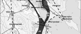 Två vägval för järnväg genom Piteå