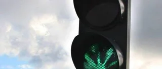 Trafikljus visade cannabisblad