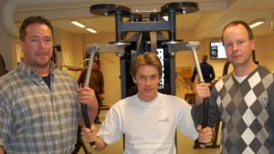 Anders Eriksson (till vänster, LTU, Christer Malm, Umeå och Winternet och Mats Engström, vd på Winternet.