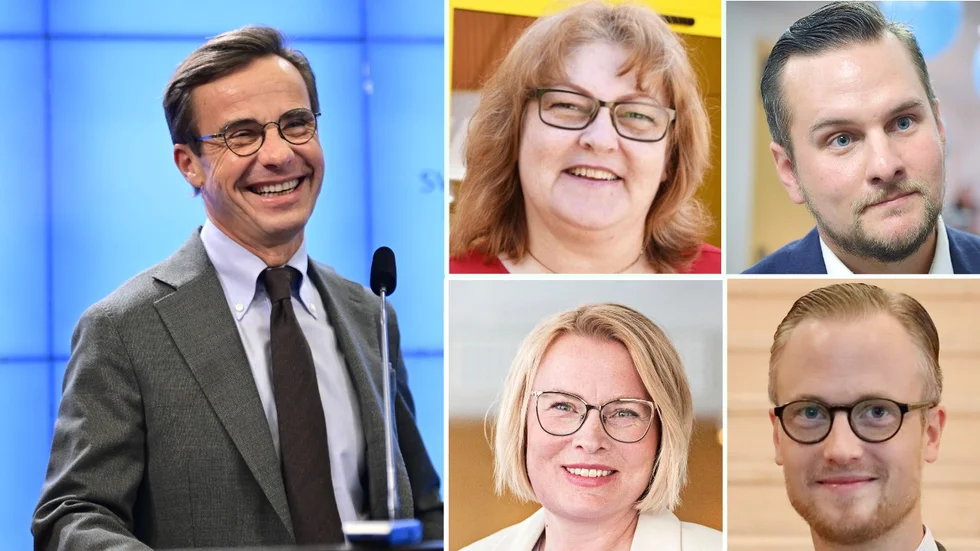 Ulf Kristersson, Christina Soldan, Markku Abrahamsson,och Andreas Löwenhöök verkar alla nöjda med ministrar och regering. Evelina Fahlesson är mindre nöjd.