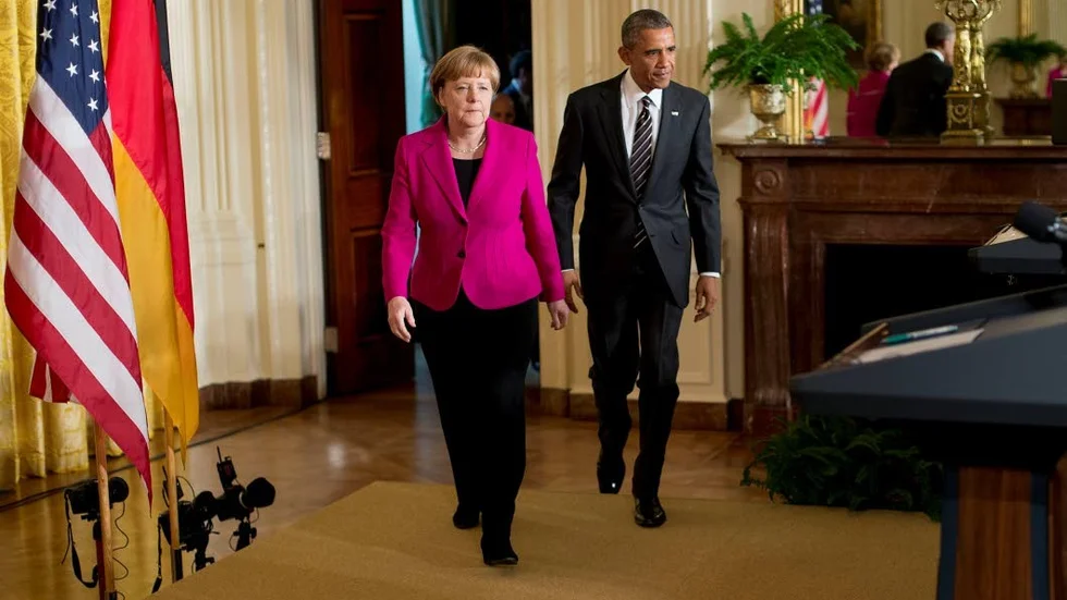 Ukraina på agendan..Tysklands förbundskansler Angela Merkel  USA:s president Barack Obama i Washington.