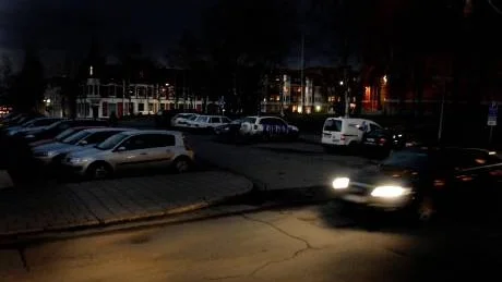 MÖRKER. Så här mörkt var det i Luleå centrum i onsdags kväll.