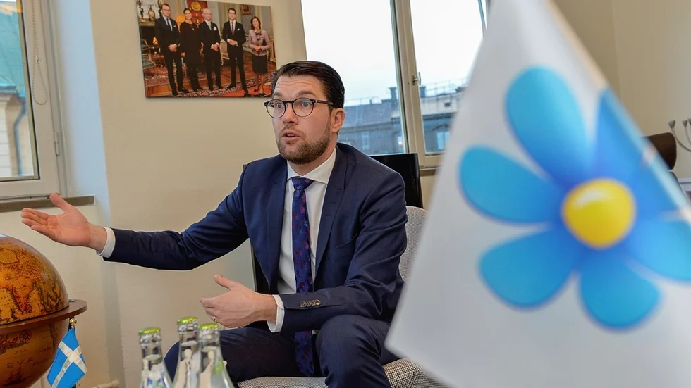 STOCKHOLM 20160209
Sverigedemokraternas partiledare Jimmie Åkesson på sitt kontor i Ledamotshuset på riksdagen.
Foto Jonas Ekströmer / TT / kod 10030