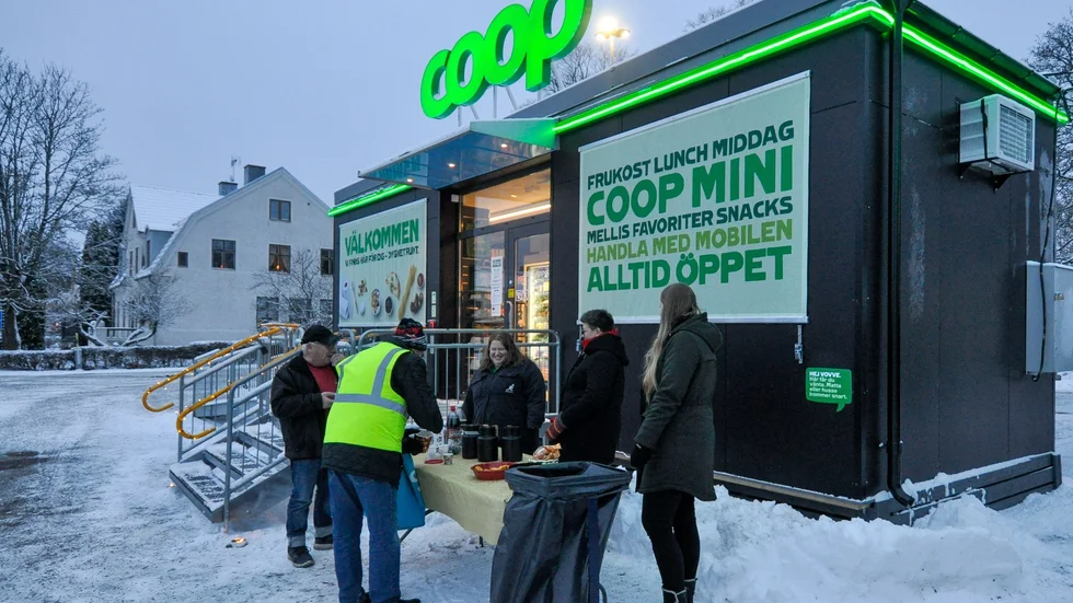 Den obemannade Coop Mini öppnade under torsdagen i Tystberga.