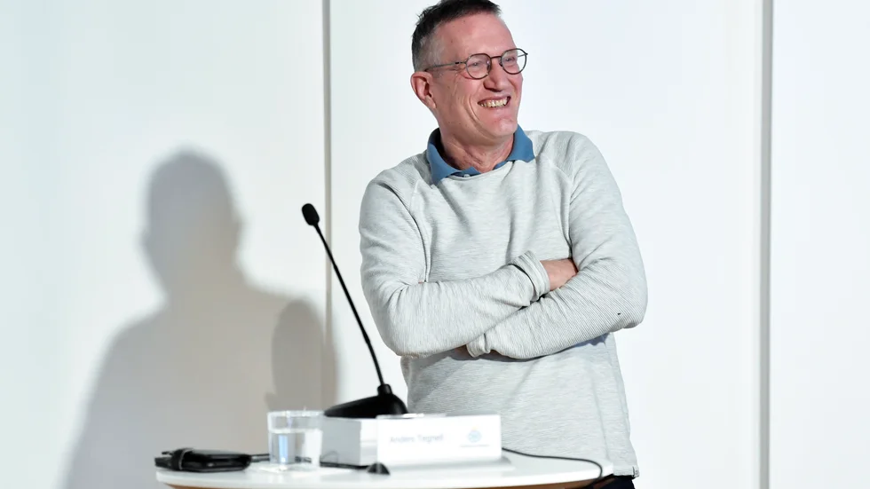 Anders Tegnell, statsepidemiolog, Folkhälsomyndigheten, under torsdagens pressträff.